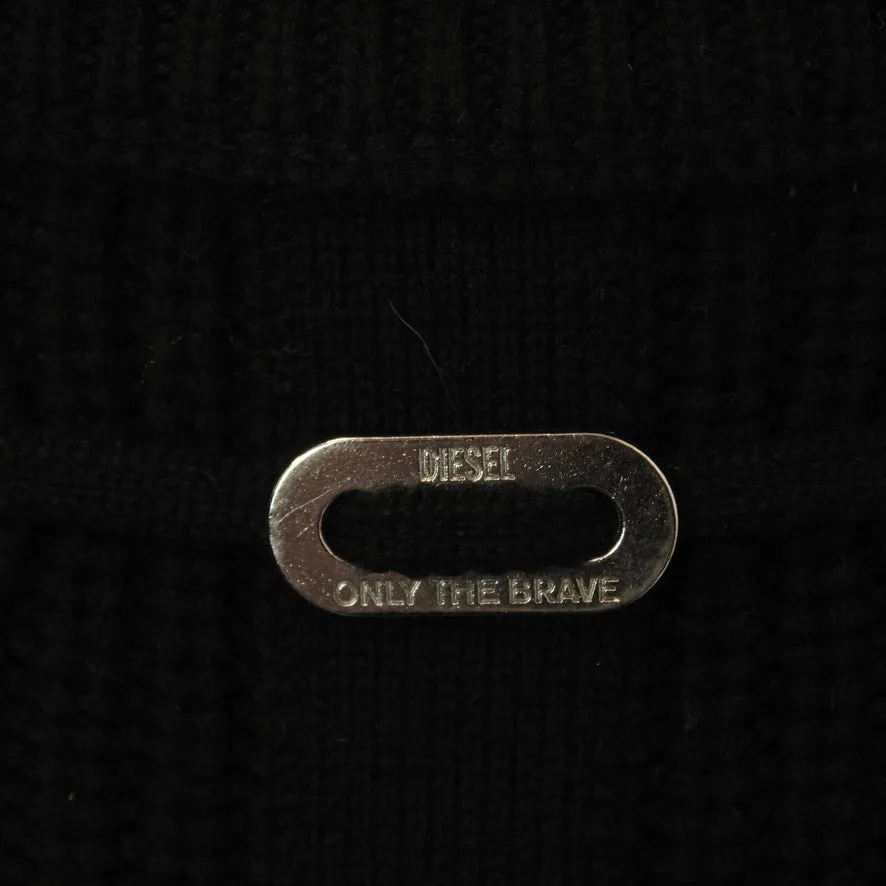 Second Hand DIESEL Pullover mit Wolle Gr. S schwarz uni Strick (*)
