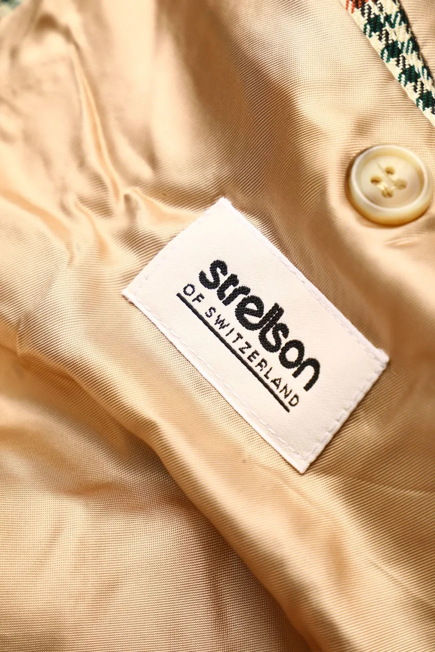 strellson - Vintage-Karo-Sakko aus Seiden-Mischung mit Schurwolle - 50
