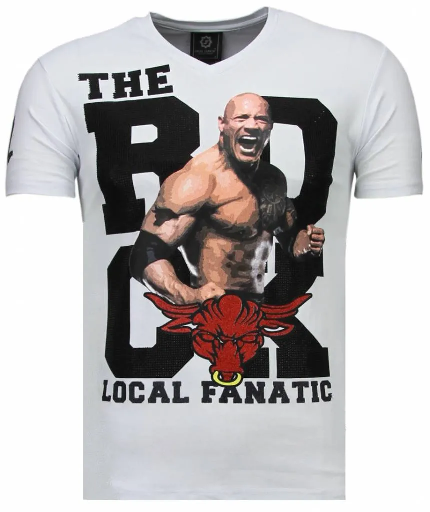 The Rock - Strass T Shirt Herren - Weiß